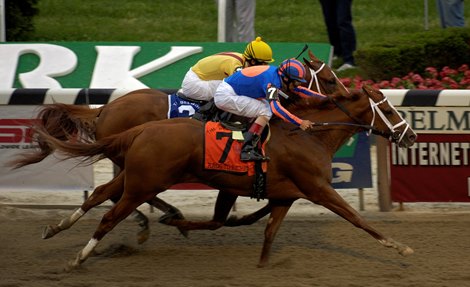 Rags To Riches (7) outduels Curlin in the 139th Belmont Stakes to become the 3rd filly in history to win the race. Rags To Riches (7) outduels Curlin in the 139th Belmont Stakes to become the 3rd filly in history to win the race.