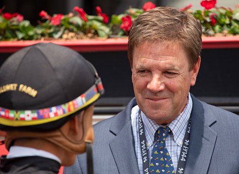 Graham Motion with Jose Ortiz, left. New York Central with Ricardo Santana Jr. wins the Maryland Sprint Stakes (G3) at Pimlico Race Course in Baltimore, Md. May 18, 2019 in Baltimore, Md. Graham Motion with Jose Ortiz, left. New York Central with Ricardo Santana Jr. wins the Maryland Sprint Stakes (G3) at Pimlico Race Course in Baltimore, Md. May 18, 2019 in Baltimore, Md.