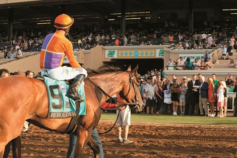 Spendthrift Farms' Beholder and jockey Gary Stevens head into the winner's circle for pictures after dusting the boys to easily win the G1 $1,000,000 TVG Pacific Classic Saturday, August 22, 2015 at Del Mar Thoroughbred Club, Del Mar, CA Spendthrift Farms' Beholder and jockey Gary Stevens head into the winner's circle for pictures after dusting the boys to easily win the G1 $1,000,000 TVG Pacific Classic Saturday, August 22, 2015 at Del Mar Thoroughbred Club, Del Mar, CA