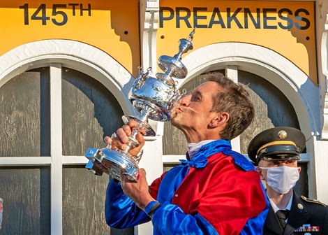 Swiss Skydiver wins the Preakness Stakes Saturday, October 3, 2020 at Pimlico Race Course