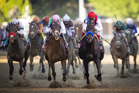 Medina Spirit with John R. Velazquez up, (8) wins the 147th running of the Kentucky Derby at Churchill Downs in Louisville, Ky., Saturday, May 1, 2021. Medina Spirit with John R. Velazquez up, (8) wins the 147th running of the Kentucky Derby at Churchill Downs in Louisville, Ky., Saturday, May 1, 2021.