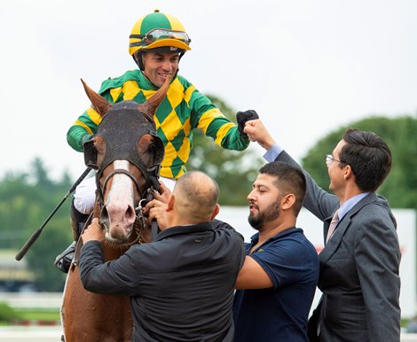 Gufo with Joel Rosario wins the Resorts World Casino Sword Dancer Stakes (G1T) at Saratoga Race Course in Saratoga Springs, N.Y., on Aug. 28, 2021. Gufo with Joel Rosario wins the Resorts World Casino Sword Dancer Stakes (G1T) at Saratoga Race Course in Saratoga Springs, N.Y., on Aug. 28, 2021.