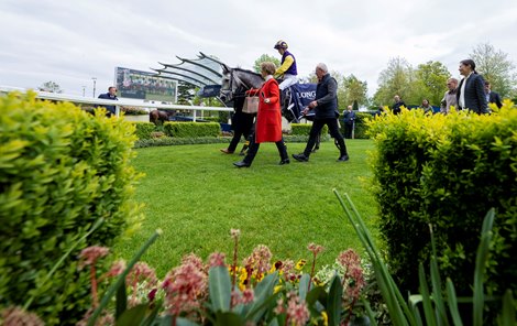 Princess Zoe (Joseph Sheridan) is led in after winning the Sagaro Stakes<br><br />
Ascot 27.4.22 Pic: Edward Whitaker Princess Zoe (Joseph Sheridan) is led in after winning the Sagaro Stakes<br><br />
Ascot 27.4.22 Pic: Edward Whitaker