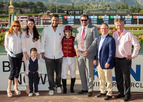 Ocean Road and jockey Umberto Rispoli, outside, overpower Going to Vegas (Irad Ortiz, Jr.), inside, to win the Grade I, $400,000 Gamely Stakes, Monday, May 30, 2022 at Santa Anita Park, Arcadia CA.<br><br />
© BENOIT PHOTO Ocean Road and jockey Umberto Rispoli, outside, overpower Going to Vegas (Irad Ortiz, Jr.), inside, to win the Grade I, $400,000 Gamely Stakes, Monday, May 30, 2022 at Santa Anita Park, Arcadia CA.<br><br />
© BENOIT PHOTO