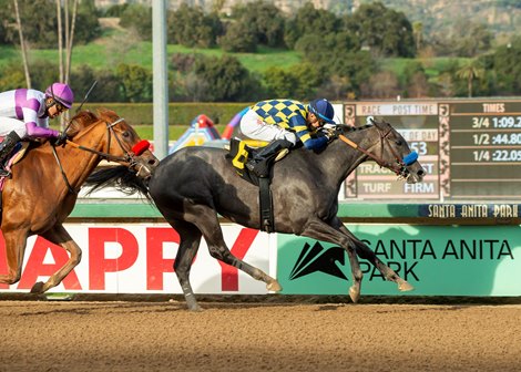 Fun to Dream and jockey Juan Hernandez win the Grade I $300,000 La Brea Stakes Monday, December 26, 2022 on opening day at Santa Anita Park, Arcadia, CA.<br><br />
Benoit Photo Fun to Dream and jockey Juan Hernandez win the Grade I $300,000 La Brea Stakes Monday, December 26, 2022 on opening day at Santa Anita Park, Arcadia, CA.<br><br />
Benoit Photo