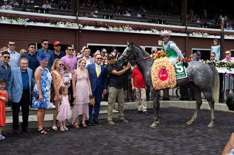 Whitebeam, left ridden by Flavian Pratt,is in the winner’s circle after winning the 85th running of The Diana which was won in a close finish by at the Saratoga Race Course Saturday July 15, 2023 in Saratoga Springs, N.Y. Photo by Skip Dickstein Whitebeam, left ridden by Flavian Pratt,is in the winner’s circle after winning the 85th running of The Diana which was won in a close finish by at the Saratoga Race Course Saturday July 15, 2023 in Saratoga Springs, N.Y. Photo by Skip Dickstein