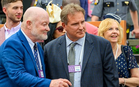 Mr. and Mrs. William J. Butler with Mike Maker.<br>
My Mane Squeeze with Luis Saez wins the Eight Belles (G2) at Churchill Downs in Louisville, Ky., on May 3, 2024