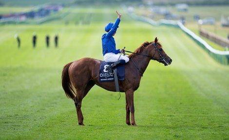Notable Speech (William Buick) wins the 2000 Guineas<br>
Newmarket 4.5.24 Pic: Edward Whitaker