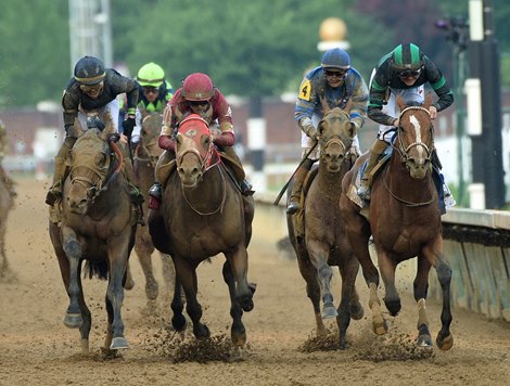 May 4, 2024: Kentucky Derby 150...<br>
Mystik Dan (inside) Brian Hernandez up, holds off lat charging Sierra Leone (L) and Forever Young, to win the 150th running of the Gr.1 Kentucky Derby at Churchill Downs...