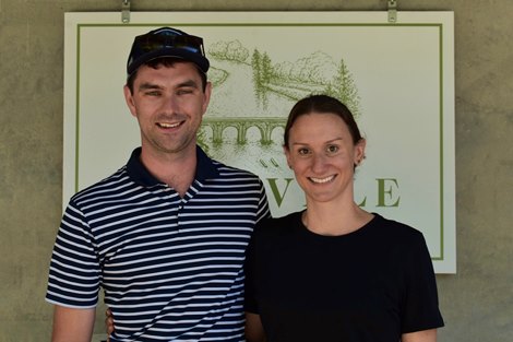 Leo and Sarah Dooley of Norevale Farm at the Fasig-Tipton July Sale of Selected Yearlings Leo and Sarah Dooley of Norevale Farm at the Fasig-Tipton July Sale of Selected Yearlings