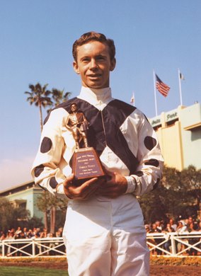 Don Pierce with George Woolf Memorial Jockey Award at Santa Anita Don Pierce with George Woolf Memorial Jockey Award at Santa Anita