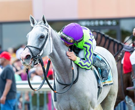 Next #9 with Luann Machado riding won the $200,000 Grade III Greenwood Cup at Parx Racing in Bensalem, PA on September 21, 2024. Photo by Joe Labozzetta/EQUI-PHOTO Next #9 with Luann Machado riding won the $200,000 Grade III Greenwood Cup at Parx Racing in Bensalem, PA on September 21, 2024. Photo by Joe Labozzetta/EQUI-PHOTO