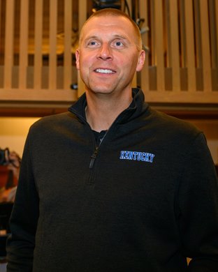 Mark Pope, University of Kentucky basketball coach. Hip 347 colt by Curlin out of Cavorting from Indian Creek, agent for Stonestreet Bred and Raised Scenes from the Keeneland September sale near Lexington, Ky., on Sept. 10, 2024. Mark Pope, University of Kentucky basketball coach. Hip 347 colt by Curlin out of Cavorting from Indian Creek, agent for Stonestreet Bred and Raised Scenes from the Keeneland September sale near Lexington, Ky., on Sept. 10, 2024.