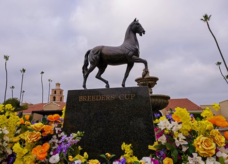 Breeders' Cup ecorche statue at Del Mar with Breeders’ Cup contenders at Del Mar Thoroughbred Club in Del Mar, CA,  on Oct. 26, 2025. Breeders' Cup ecorche statue at Del Mar with Breeders’ Cup contenders at Del Mar Thoroughbred Club in Del Mar, CA,  on Oct. 26, 2025.