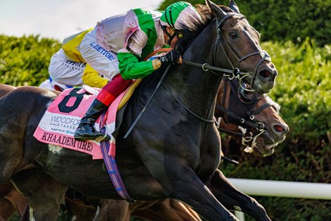 Khaadem wins the 2025 Woodford Stakes at Keeneland Khaadem wins the 2025 Woodford Stakes at Keeneland