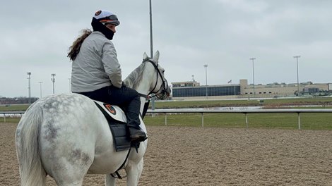 Next trains at Turfway Park with exercise rider Amber Hodyka Next trains at Turfway Park with exercise rider Amber Hodyka