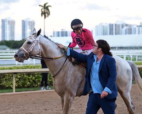 Saffie Joseph Jr. with White Abarrio after the 2026 Pegasus World Cup Saffie Joseph Jr. with White Abarrio after the 2026 Pegasus World Cup