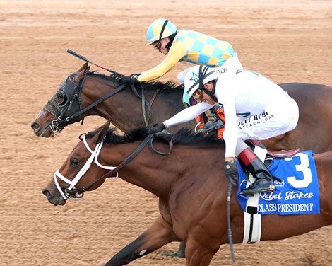 Class President wins the 2026 Rebel Stakes at Oaklawn Park Class President wins the 2026 Rebel Stakes at Oaklawn Park