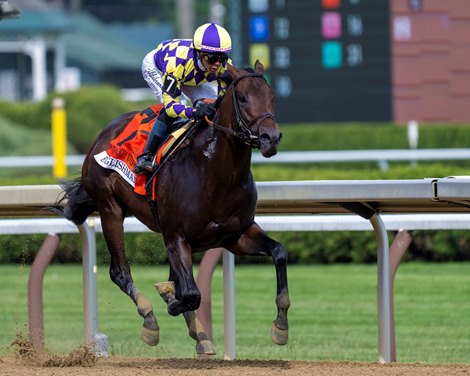 Englishman with Jose Ortiz wins the Woody Stephens (G1) at Saratoga in Saratoga Springs, N.Y., on June 6, 2026. Englishman with Jose Ortiz wins the Woody Stephens (G1) at Saratoga in Saratoga Springs, N.Y., on June 6, 2026.