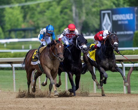 Book'em Danno with Paco Lopez wins the True North (G3) at Saratoga in Saratoga Springs, N.Y., on June 6, 2026. Book'em Danno with Paco Lopez wins the True North (G3) at Saratoga in Saratoga Springs, N.Y., on June 6, 2026.