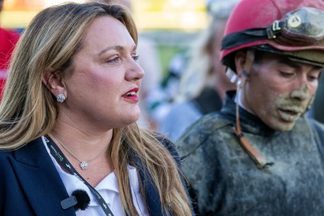 Cherie DeVaux and jockey Jose Ortiz after the DraftKings Travers Stakes (G1) at Saratoga Race Course in Saratoga Springs, NY., on Aug. 29, 2026. Cherie DeVaux and jockey Jose Ortiz after the DraftKings Travers Stakes (G1) at Saratoga Race Course in Saratoga Springs, NY., on Aug. 29, 2026.