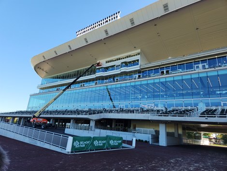The front of the new Belmont Park grandstand The front of the new Belmont Park grandstand