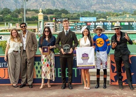 Forged Steel and jockey Edwin Gonzalez win the Grade I $300,000 Goodwood Stakes Saturday, September 26, 2026 at Santa Anita Park, Arcadia, CA. Benoit Photo Forged Steel and jockey Edwin Gonzalez win the Grade I $300,000 Goodwood Stakes Saturday, September 26, 2026 at Santa Anita Park, Arcadia, CA. Benoit Photo