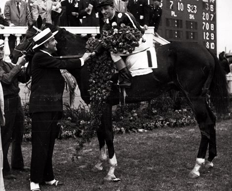 Lawrin in winner's circle after 1938 Kentucky Derby Lawrin in winner's circle after 1938 Kentucky Derby