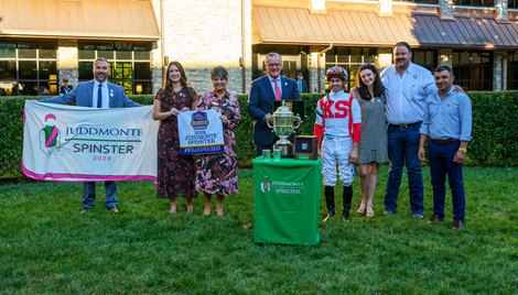 Fully Subscribed with Flavien Prat wins the Juddmonte Spinster (G1) at Keeneland in Lexington, Ky. on Oct. 3, 2026. Fully Subscribed with Flavien Prat wins the Juddmonte Spinster (G1) at Keeneland in Lexington, Ky. on Oct. 3, 2026.