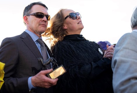 Aidan and Annemarie O'Brien after Haffner 's win in the Juvenile Turf<br>
Keeneland 30.10.26 Pic: Edward Whitaker Aidan and Annemarie O'Brien after Haffner 's win in the Juvenile Turf<br>
Keeneland 30.10.26 Pic: Edward Whitaker