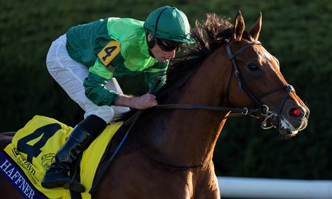 Haffner (Ryan Moore) wins the 2026 Breeders' Cup Juvenile Turf at Keeneland<br>
Keeneland 30.10.26 Pic: Edward Whitaker Haffner (Ryan Moore) wins the 2026 Breeders' Cup Juvenile Turf at Keeneland<br>
Keeneland 30.10.26 Pic: Edward Whitaker