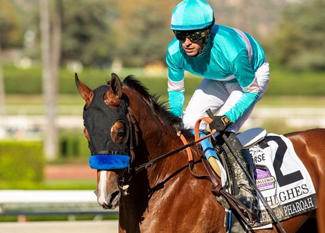 Hughes and jockey Juan Hernandez win the Grade I, $300,000 American Pharoah Stakes, Saturday, October 3, 2026 at Santa Anita Park, Arcadia CA. © BENOIT PHOTO Hughes and jockey Juan Hernandez win the Grade I, $300,000 American Pharoah Stakes, Saturday, October 3, 2026 at Santa Anita Park, Arcadia CA. © BENOIT PHOTO