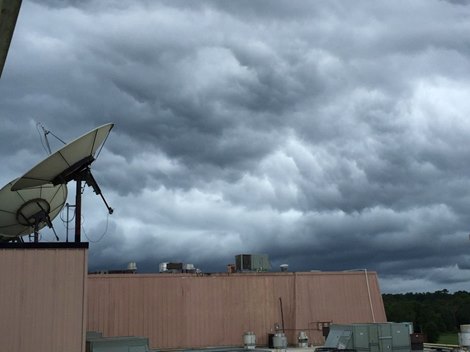 Rain clouds in Louisiana at Delta Downs Aug. 17, 2016