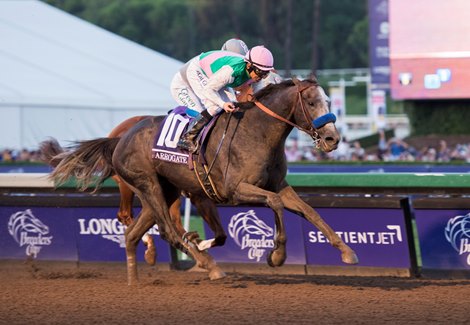 Arrogate edges out California Chrome to win the Classic (gr. I) at Santa Anita on Nov. 5, 2016, in Arcadia, California.