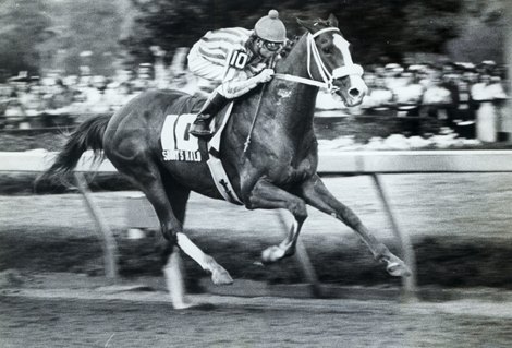 Sunny's Halo wins the Arkansas Derby  April 16, 1983