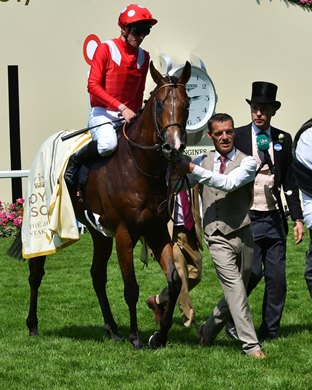 Le Brivido and Pierre-Charles Boudot win the Jersey Stakes, Royal Ascot, Ascot, UK 6/21/17