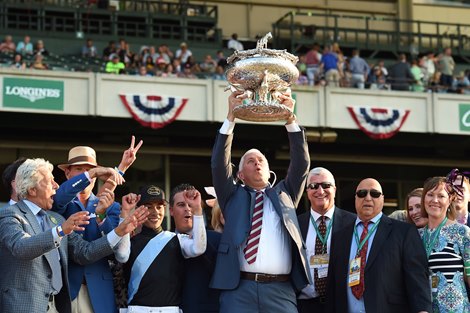 Tapwrit wins the 2017 Belmont Stakes                     