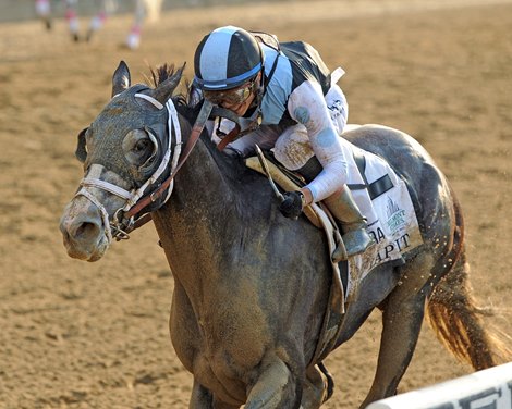 Tapwrit, Jose Ortiz up, wins the 149th running of the Gr.1 Belmont Stakes
