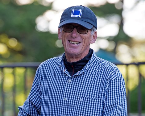 John Shirreffs<br><br />
Belmont works at Belmont Park on June 8, 2017  