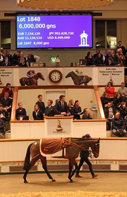 Lot 1848 Marsha (IRE) B.F. by Acclamation (GB) x Marlinka (GB)  6,000,000  Consignor: Heath House Stables (Sir Mark Prescott, Bt.) — Purchaser: M V Magnier     Tattersalls December Sale Mares etc 05/12/17