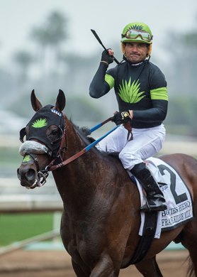 Bowies Hero and jockey Corey Nakatani win the Frank E. Kilroe Mile Saturday, March 10, 2018 at Santa Anita Park, Arcadia, CA.