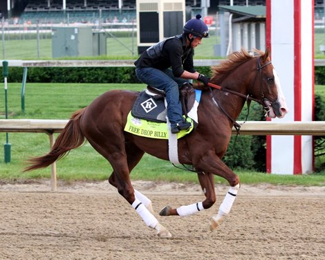 Free Drop Billy on the track at Churchill Downs on May 3, 2018