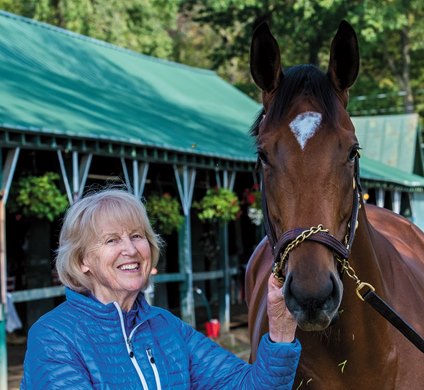 Patricia Moseley with Proctor's Ledge at the Saratoga Race Course September 11, 2017 in Saratoga Springs, N.Y.
