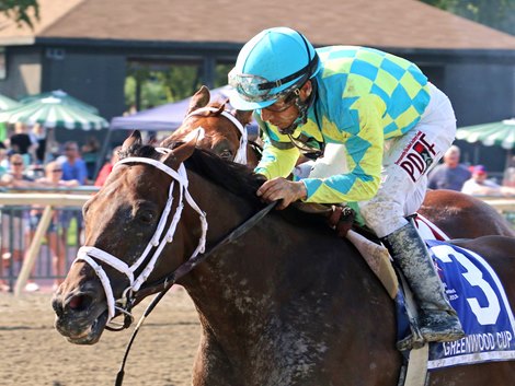 You&#39;re To Blame #3 with Paco Lopez riding won the $200,000 Grade III Greenwood Cup after a stretch duel with War Story #2 ridden by Kendrick Carmouche at Parx Racing in Bensalem, Pennsylvania on September 3, 2018