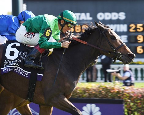 Sistercharlie (IRE) with John Velazquez wins the Maker’s Mark Breeders’ Cup Filly and Mare Turf (G1T) at Churchill Downs on November 3, 2018. Chad Brown