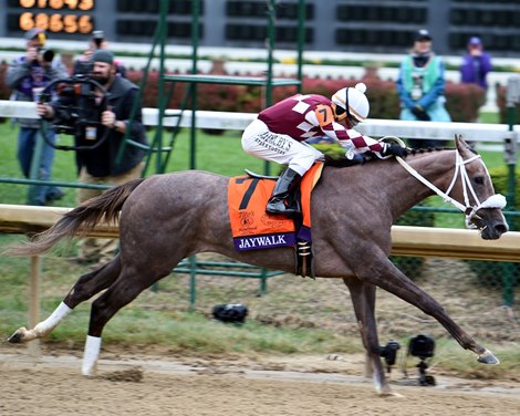 Jaywalk wins the 2018 Breeders' Cup Juvenile Fillies