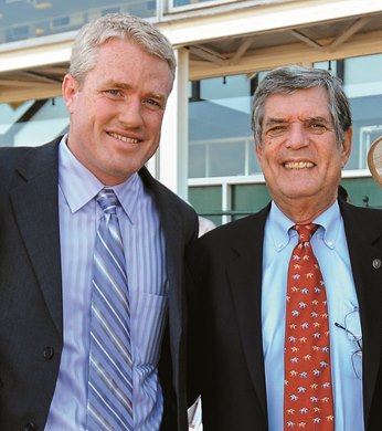 Fred Seitz Jr. (L) and Harvey Clarke, the breeder of Kentucky Derby and Preakness winner I'll Have another, at Pimlico Fred Seitz Jr. (L) and Harvey Clarke, the breeder of Kentucky Derby and Preakness winner I'll Have another, at Pimlico