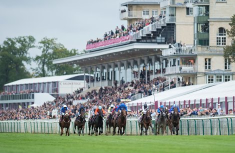 Battaash (Jim Crowley) wins the Prix de L’Abbaye Chantilly 1.10.17 Pic: Edward Whitaker