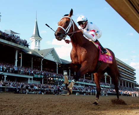 Kent Desormeaux sits atop Big Brown and wins the 134th running of The Kentucky Derby at Churchill Downs in Louisville, Kentucky May 3, 2008.