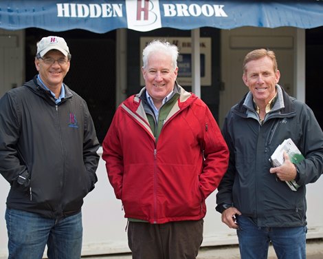 l-r, Sergio de Sousa, Jack Brothers, Dan Hall at Hidden Brook<br>
Keeneland January sales at Keeneland in Lexington, Ky., on January 7, 2019.